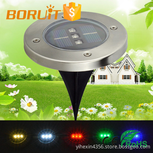 Boruit 3 Leds Outdoor Solar Landscape Light Waterproof Garden Lighting